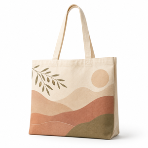 Cotton <b>Canvas</b> Beach Tote <b>Bag</b> with <b>Drawstring</b> Handle Reusable Shopping <b>Bag</b> for Grocery Travel & Daily Use - Product Image 3