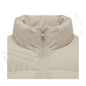 เสื้อแจ็คเก็ตพัฟเฟอร์สีเบจแบบเย็บลาย  แขนยาว คอตั้ง กันลม เสื้อโค้ทฤดูหนาว  บุใยโพลีเอสเตอร์หนา  ความยาวสั้น - Product Image 4