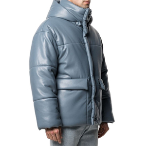 2026 <b>Men's</b> Winter Adjustable Hem Cotton Loose Solid Color Stand Collar Thick Youth <b>Man</b> Puffer <b>Jacket</b> - Product Image 1
