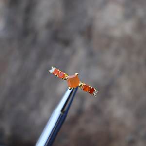 แหวนคาร์เนเลียนแท้ เรียบง่าย สามารถสวมซ้อนกันได้ ทำด้วยมือ เงินแท้ 925 ชุบทอง 14K ของขวัญวันเกิด/หมั้น - Product Image 3