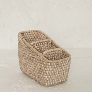 Rattan silverware organizer cheap price stylish <b>caddy</b> for cutlery storage dining table accessory - Product Image 6