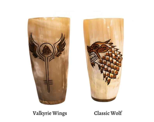 Copa Clásica Premium de Cuerno Vikingo Nórdico Tallada a Mano, Jarra de Cuerno de Buey Genuino con Tapa Ecológica y Patrón Sólido a Color - Product Image 4