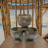 Vente en gros de bols en coquille de noix de coco écologiques de la marque EUTECH, artisanat vietnamien, design de logo personnalisé, poli, décoration pour la maison