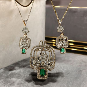 ชุดต่างหูจี้เพชรสีโรสโกลด์ขนาด14K ได้รับการรับรองจากห้องแล็บสีขาวสวยงามสง่างาม - Product Image 3