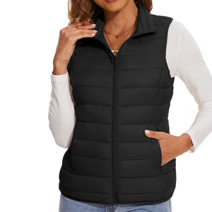 Women's Matte Puffer Vest Padded <b>Quilted</b> <b>Gilet</b> Minimal Winter Outerwear Private Label Apparel Manufacturer - Product Image 2