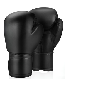 Gants de boxe noirs en PU à lacets, respirants, équipement d'entraînement pour adultes unisexe - Product Image 6