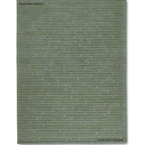 Tapis moderne en terre cuite, motif linéaire minimaliste, tapis en laine tufté, décoration de sol contemporaine pour salon et chambre, tapis d'appoint - Product Image 5
