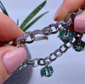 Piedra Preciosa de Ónix Verde Natural, Certificada por IGI, Estilo Vintage, Plata de Ley 925, Joyería Fina Hecha a Mano, Regalo para Mujer, Venta al Por Mayor - Product Image 3