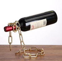 Présentoir à vin moderne, écologique, fait main, léger, en métal, avec chaîne, très vendu