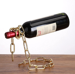 Estante Metálico de Alta Venta para Exhibición de Botellas de Vino, Soporte de Cadena para Botellas de Vino - Product Image 1