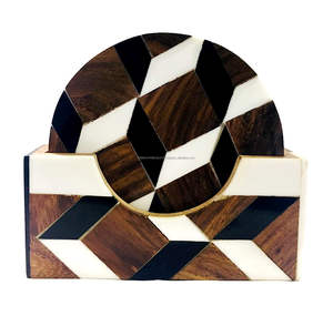 แผ่นรองแก้วไม้เรซินออกแบบใหม่เป็นมิตรกับสิ่งแวดล้อมปรับแต่งได้แผ่นรองรองแก้วสำหรับร้านกาแฟ - Product Image 4