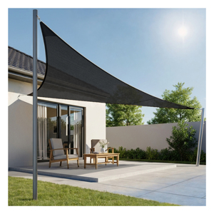 Voile d'ombrage triangulaire noir perle en HDPE, respirante, protection UV, pour jardin, patio, balcon, extérieur - Product Image 3