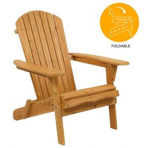 Sedia a sdraio in legno Adirondack con finitura naturale, sostituisce 57738306, ideale per prendere il sole - Product Image 3