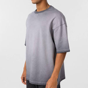 Camiseta Ligera 100% Algodón con Hombros Caídos para Hombre, Uso Casual, Costuras Duraderas, Lavado Ácido, Camiseta con Hombros Caídos, Pakistán - Product Image 2