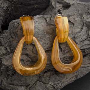 Lime Swirl <b>Resin</b> Drop Earrings Olive & Citrus <b>Resin</b> Statement Earrings Two-Tone <b>Resin</b> Teardrop Earrings Abstract <b>Resin</b> <b>Crafts</b> - Product Image 2