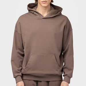 Conjunto Deportivo con Capucha para Hombre, Sudadera y Pantalones de Algodón de Color Sólido, Manga Larga, Corte Holgado, Peso Medio, Transpirable, para Otoño - Product Image 4