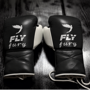 Gants de boxe FLY à lacets avec fermeture au poignet, en cuir véritable, poignées de maintien de qualité supérieure, équipement de boxe personnalisé unisexe - Product Image 2