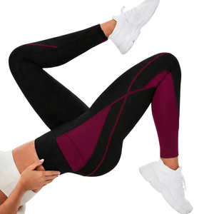 Women's Mid Waist Knitted Seamless Sports Leggings Stretch Yoga Pants <b>Tummy</b> <b>Control</b> Workout Running Gym Fitness Pocket - Product Image 6
