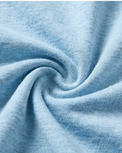 Men's V-Neck Short Sleeve Solid Light Blue Cotton T-Shirt Regular Fit Casual Breathable Jersey Knitted - Product Image 6
