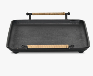 Rectangle Serving <b>Tray</b> Metal Decorative <b>Tray</b> Serving Platter Dish Galvanized Iron Metal Handles for <b>Drinks</b> Bar Table Center - Product Image 4