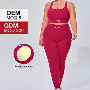 F219-220 Ropa Deportiva para Mujer Talla Grande, Conjuntos de Yoga para Dama, Bra de Yoga y Leggings, Ropa Deportiva de 2 Piezas para Ejercicio al Aire Libre - Product Image 6