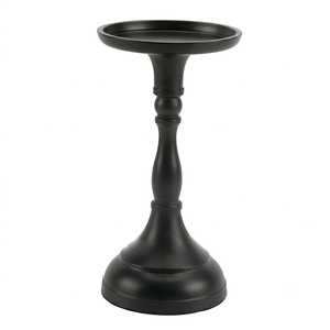 Moradabad Art Metal Ware Handmade Durable Aluminum <b>Black</b> Matte Powder Coated Pillar Shape <b>Candlestick</b> <b>Holder</b> for Home Decoration - Product Image 3