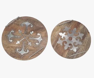 Bandeja DE SERVICIO DE MADERA única con detalles de diseño tallado ideal para exhibir aperitivos, postres y bebidas para bodas en casa - Product Image 5