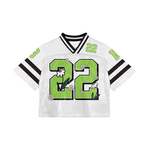 Full Customized Embroidered Mesh American Football Jerseys V Neck Boxy Plus Size Short Sleeve Oversized Moisture-Wicking 100% - Product Image 5