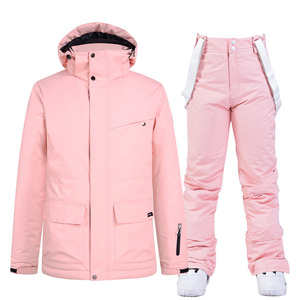 Ensemble de vêtements de ski unisexe, veste à capuche à imprimé neige, pantalon noir, fermeture éclair imperméable, tenue adulte - Product Image 4
