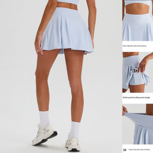 Shorts Deportivos de Cintura Alta Antideslizantes de Secado Rápido para Yoga, Running, Bádminton y Tenis, Primavera-Verano, con Logotipo en la Cintura - Product Image 2