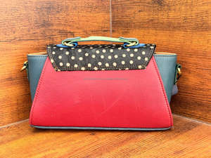 Petit sac à bandoulière pour femmes fait à la main Western coloré en cuir coton imprimé sac à main en cuir recyclé bandoulière cadeau - Product Image 4