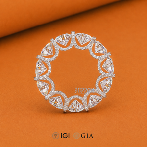 Bague éternité en argent 925 certifiée 6,50 mm, sertie de diamants de laboratoire et de pierres rondes avec accents en forme de poire, bijou élégant pour femme - Product Image 3