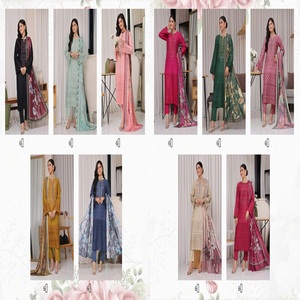 Super vendeur entier-pakistanais Salwar Kameez 3 pièces dames costumes broderie BIN HAMEED robes indiennes pour femmes pakistanaise indienne - Product Image 3