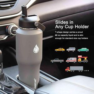 SENDESTAR Tumbler in Acciaio Inox da 40oz, Isolato Sottovuoto a Doppia Parete, Bocca Larga con 2 Coperchi e Cannucce, Compatibile con Qualsiasi Portabicchieri Auto - Product Image 3