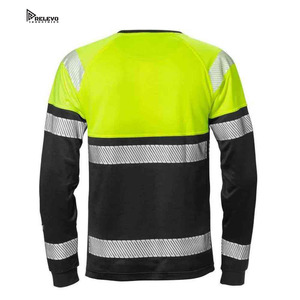 Chemise de sécurité haute visibilité Relevo Industries, classe 2, manches longues, vêtements de travail réfléchissants, design jaune et noir à rayures - Product Image 2