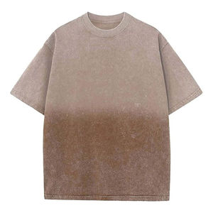 Men's Casual Acid Wash <b>Vintage</b> <b>T</b>-<b>Shirts</b> High Street Cotton Drop Shoulder with Custom O-neck Print Short Sleeves - Product Image 4