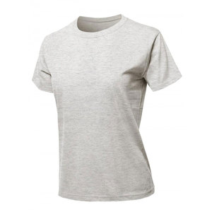 Camiseta de Algodón para Mujer, Corte Regular, Cuello Redondo, Manga Corta, Color Sólido, Tejido Jersey Transpirable e Informal - Product Image 3