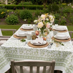 Top Quality Floral Printed Cotton 10-12 Seater 180 x 340 cms <b>Tablecloth</b> Rectangle 180x340 Cm Washable Home Use Classic Style - Product Image 3