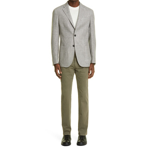 Blazer en Laine Slim Fit pour Homme Automne-Hiver, Veste de Costume en Laine Tendance à Boutons, Manteau Décontracté Longueur Standard Gris - Product Image 4