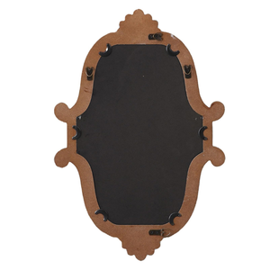 กระจกติดผนังรูปวงรีสไตล์วินเทจ ตกแต่งอย่างสวยงาม พร้อมกรอบไม้สีเขียวแกะสลักด้วยมือ เหมาะสำหรับห้องนั่งเล่น ห้องโถง ห้องน้ำ - Product Image 6