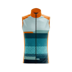 Gilet de cyclisme personnalisé par sublimation, imperméable, réfléchissant, sans manches, pour VTT, coupe-vent, haute visibilité, vêtements d'équipe de cyclisme - Product Image 2