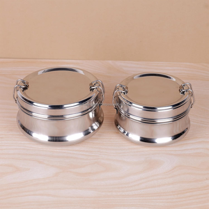 High Quality Elegant Stainless Steel Dual Tier Leak Proof <b>Lunch</b> Boxes <b>Set</b> of 2 with Plate Separator Bento Meal Box Lightweight - Product Image 4