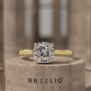 2CT <b>Cushion</b> Cut Lab Grown Diamond Ring, 14K Solid Gold Solitaire Engagement Ring, OEM Custom Jewelry Supplier - Product Image 1