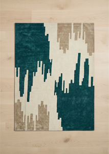 พรมขนสัตว์แบบทัฟท์มือคุณภาพพรีเมียม ลายแบบนามธรรม สีเบจโทนกลาง สำหรับตกแต่งบ้านสไตล์โมเดิร์น ด้านหลังเป็นยางลาเท็กซ์นุ่ม เหมาะสำหรับห้องนั่งเล่น บาร์ หรือห้องสวดมนต์ - Product Image 2