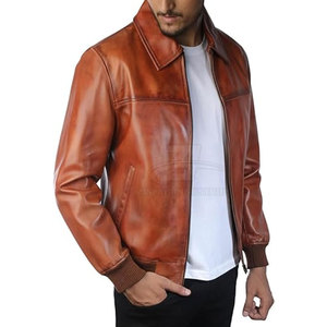 Service OEM : Créez votre propre logo sur une veste bomber en cuir pour homme, vêtement de mode de haute qualité, veste d'hiver pour homme - Product Image 2