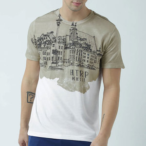 Camiseta de Hombre de Talla Grande, Personalizada por el Fabricante, Tejido Grueso, Lavado Ácido, Logotipo Frontal, Aspecto Vintage Desgastado, Alta Calidad - Product Image 1