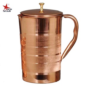Carafe en cuivre de qualité supérieure pour le stockage de l'eau potable avec couvercle anti-fuite, idéale pour la maison, la cuisine et les restaurants. - Product Image 3