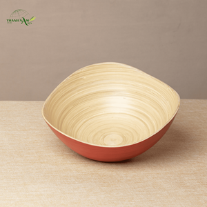 Spun Bamboo Bowl Luxury Handmade Bamboo Serving Bowl for Home and Kitchen Sustainable <b>Tableware</b> - Product Image 1