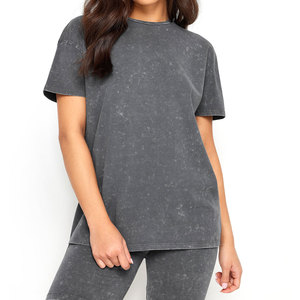 Camiseta de Verano para Mujer, Estilo Urbano, Manga Corta, Cuello con Estampado, Corte Regular, 100% Algodón, Secado Rápido, Venta al Por Mayor - Product Image 2