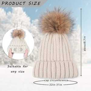 Bonnet en tricot de soie satinée personnalisé pour femme, broderie crochet, hiver, design élégant, doux et confortable - Product Image 3